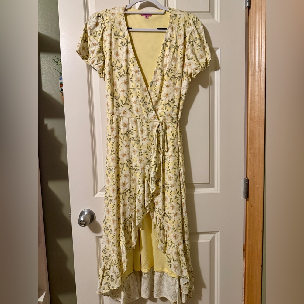 Floral high/low Wrap Dress